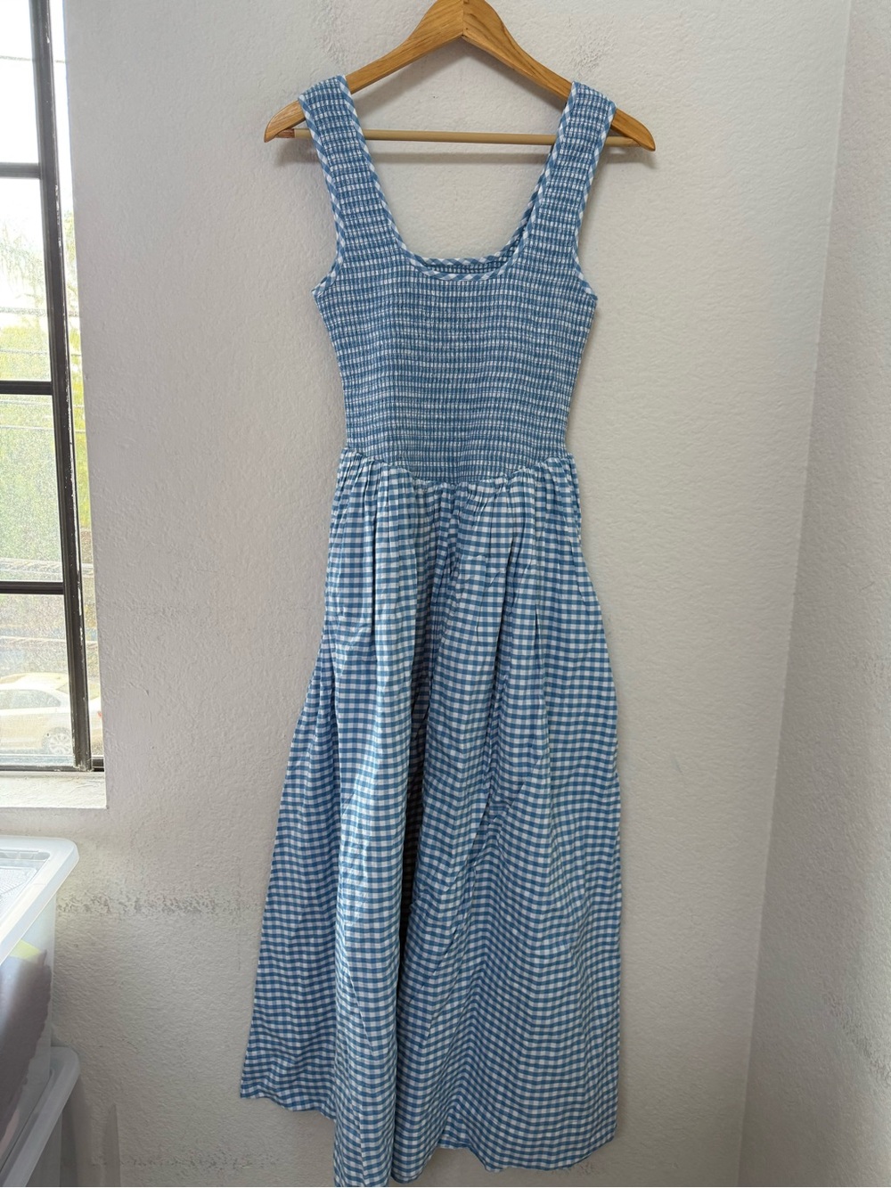 Loeffler Randall Estelle Dress Blue Gingham Size 4 NWT - Picture 4 of 6